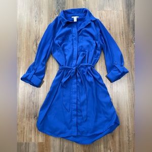 Long Sleeve Electric Blue Dress Charlotte Russe